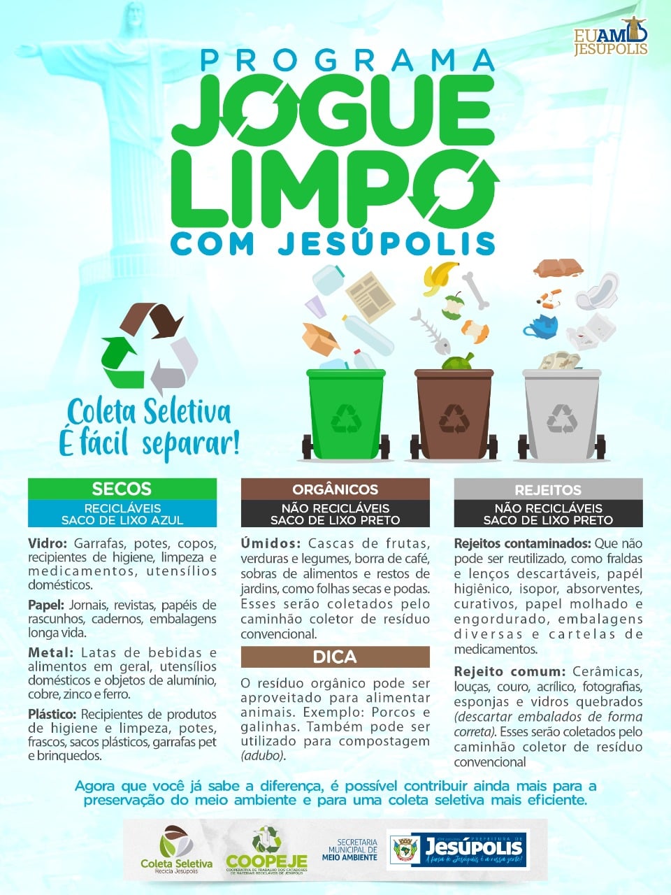 PROGRAMA JOGUE LIMPO COM JESÚPOLIS - Prefeitura de Jesúpolis